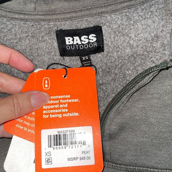 Bass Outdoor Womens Hibernate Half-Zip Hoodie Top Peat green, XS - Picture 7 of 7